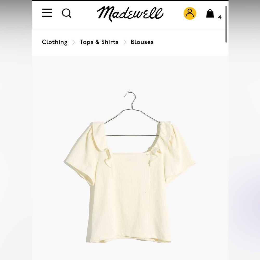 Madewell crosshatch ruffled top